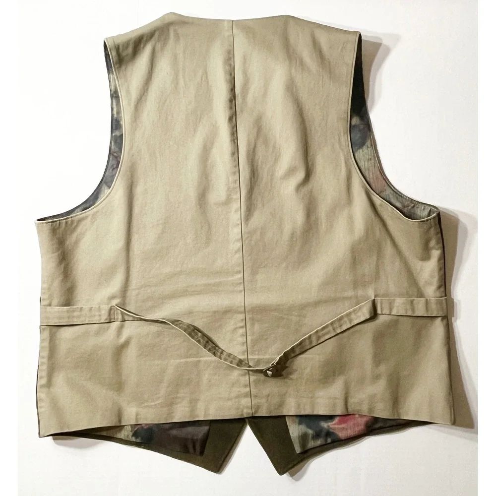 Kroon Corduroy Vest Mens XL Olive Green 5-Button Pockets Professor Dark Academia